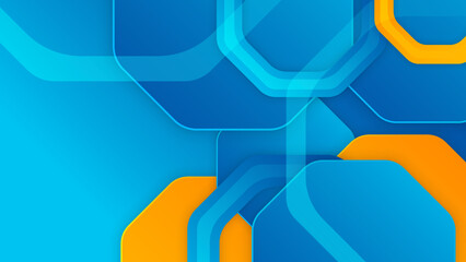 Blue yellow and orange abstract background. Design for poster, template on web, backdrop, banner, brochure, website, flyer, landing page, presentation, and webinar
