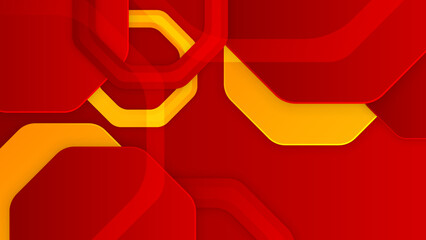 Fototapeta premium Orange yellow and red geometric shapes abstract background geometry shine and layer element vector for presentation design. Suit for business, corporate, institution, party, seminar, and talks