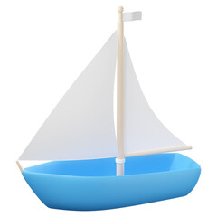 3d icon sailboat