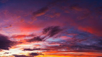 Sunset sky panorama.