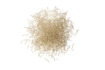 Golden yellow haystack isolated on a white background