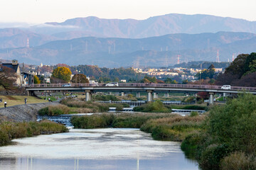 金沢の街並み・犀川大橋から眺める犀川上流