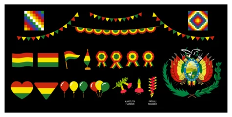 Fotobehang Fiestas patrias Bolivia, 6 de agosto, celebración día de la independencia boliviana © Etzon