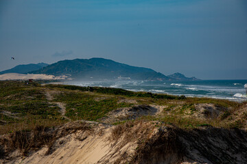 Fototapeta na wymiar view of the sea from the mountain. Florianopolis - SC - Brazil