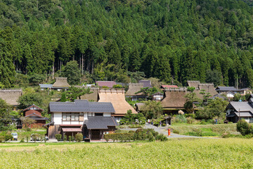 Traditional thatched roof houses in small village of Miyama of Kyoto in Japan