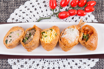 Fried Tofu Rice Balls ( yubu chobap ) -  Korean style food