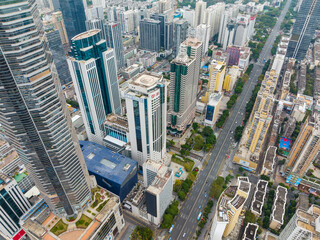 Top view of Shenzhen city, Futian District