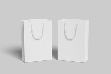Realistic blank paperbag illustration for mockup. 3D Render.