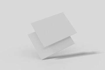 Realistic blank postcard illustration for mockup. 3D Render.