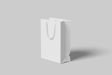 Realistic blank paperbag illustration for mockup. 3D Render.
