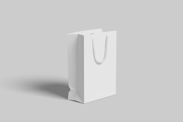 Realistic blank paperbag illustration for mockup. 3D Render.