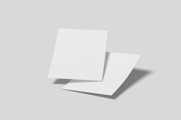 Realistic blank flyer illustration for mockup. 3D Render.