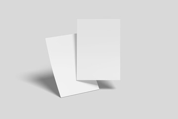 Realistic blank flyer illustration for mockup. 3D Render.