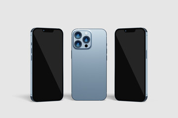 Realistic blank phone max illustration for mockup. 3D Render.