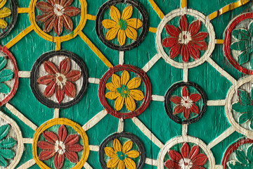 Beautiful ceiling with flowers and geometric design