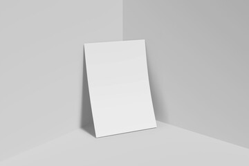 Realistic blank flyer illustration for mockup. 3D Render.