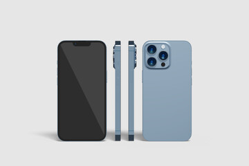 Realistic blank phone max illustration for mockup. 3D Render.