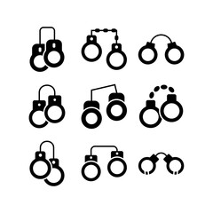 handcuffs icon or logo isolated sign symbol vector illustration - high quality black style vector icons
