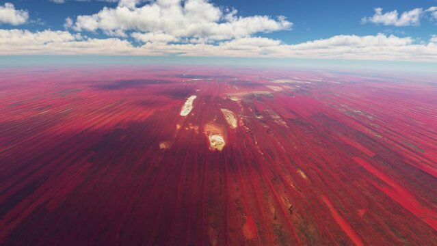 Aerial view of the skyline in the Simpson Desert Northern Territory. Australia