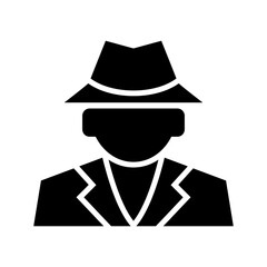 detective man icon or logo isolated sign symbol vector illustration - high quality black style vector icons
