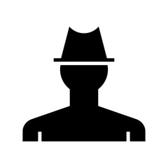 detective man icon or logo isolated sign symbol vector illustration - high quality black style vector icons
