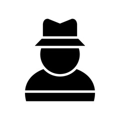 detective man icon or logo isolated sign symbol vector illustration - high quality black style vector icons
