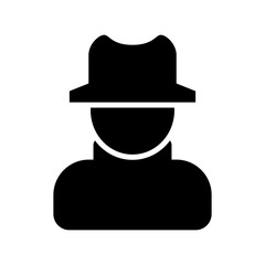 detective man icon or logo isolated sign symbol vector illustration - high quality black style vector icons
