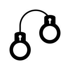 
handcuffs icon or logo isolated sign symbol vector illustration - high quality black style vector icons
