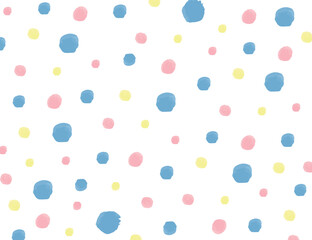 水彩水玉の背景イラスト