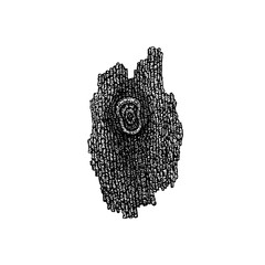 Wood Tree Bark Dotwork. Vector Illustration of Hand Drawn Objects.