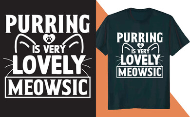 Purring is Very Lovely Meowsic Cat T Shirt Design