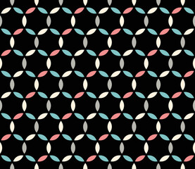 Japanese Pastel Circle Petal Vector Seamless Pattern