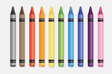 Fototapeta Pastelate pencils isolated Vector realistic. Creative background illustrations obraz