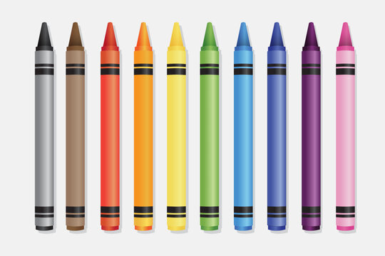 Pastelate pencils isolated Vector realistic. Creative background illustrations