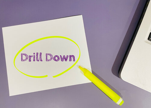 Drill Down Text On Purple Background