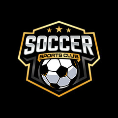 Soccer Football Badge Logo Design Templates. Sport Team Identity Vector Illustration.
