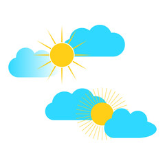 cartoon clouds sun. Good morning. Vector illustration. stock image.