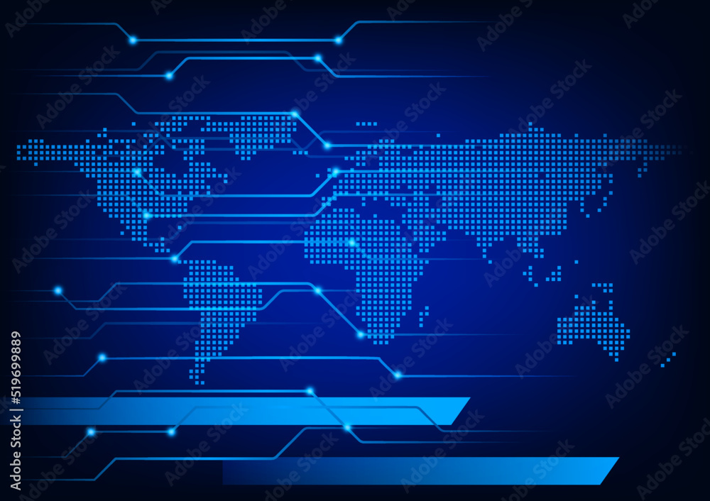 Poster graphics design hitech technology connection network digital communication vector illustration