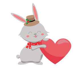 Obraz na płótnie Canvas winter holiday new year animal hare