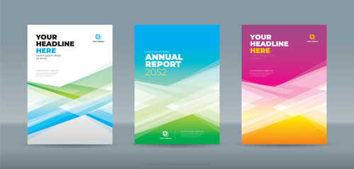 Modern simple random white cyan and green transparent triangle shape cover template