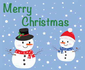 winter holiday new year two snowmen