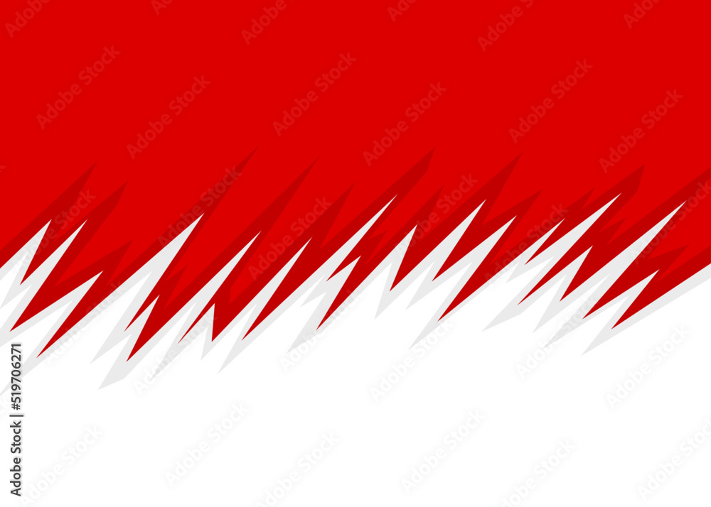 Poster simple background with jagged pattern and with indonesian flag color theme
