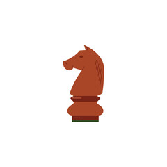 Chess horse piece flat cartoon vector illustration isolated on white background.