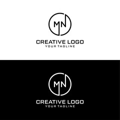 Creative letter mn logo design vektor 