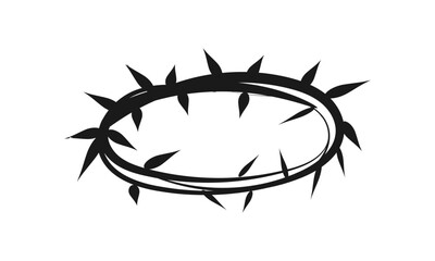 Christian Tattoo design with a Crown of Thorn. Use as poster, card, flyer, Tattoo or  T Shirt