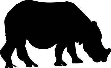 rhinoceros silloutte.  Silhouette of a rhino