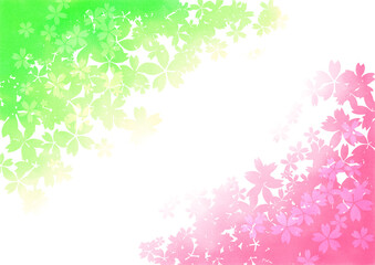 Obraz na płótnie Canvas ピンクと緑の桜 