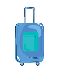blue suitcase with wheels