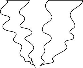 Smoke generated by fire outline