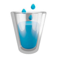 3d illustration Glass of water